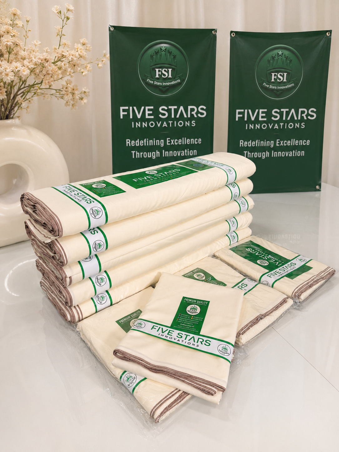 Royal Cream - Harmain Toyobo Spun Filament Fabric Premium Unstitched